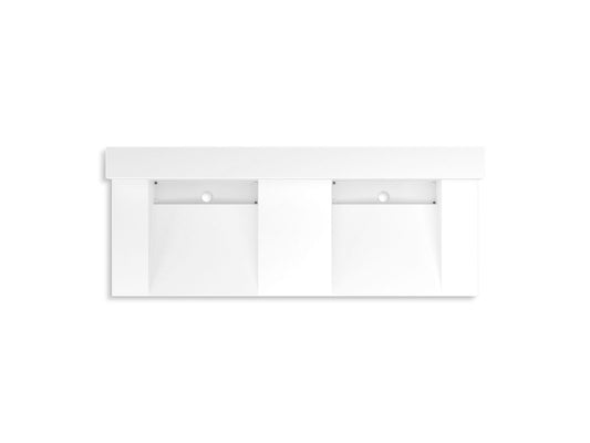 KOHLER K-81025-BSS-KCG Constellation 60" Wall-Mount Basin Lavatory System With Backsplash In Glacier White