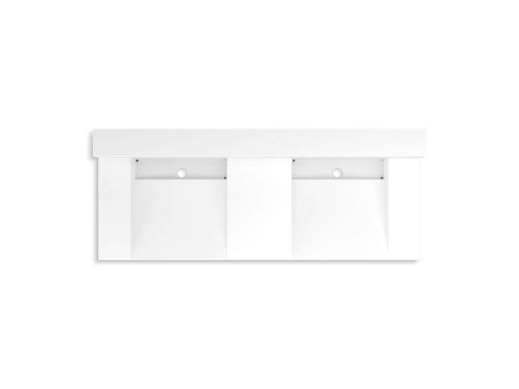 KOHLER K-81025-BSS-KCG Constellation 60" Wall-Mount Basin Lavatory System With Backsplash - Glacier White