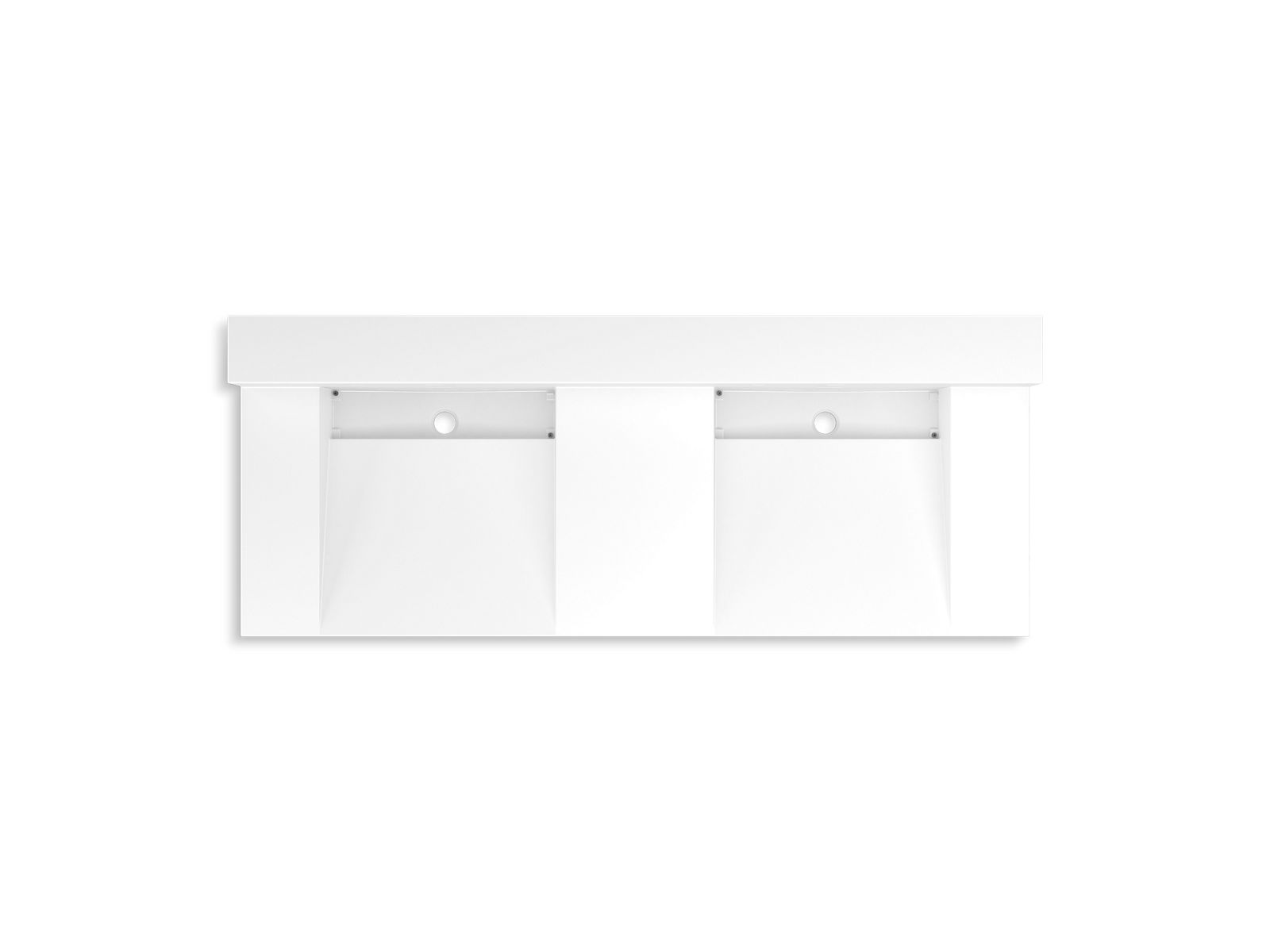 KOHLER K-81025-BSS-KCG Constellation 60" Wall-Mount Basin Lavatory System With Backsplash - Glacier White