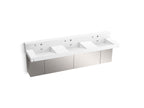 KOHLER K-81026-BSS-KCG Constellation 90" Wall-Mount Basin Lavatory System With Backsplash - Glacier White