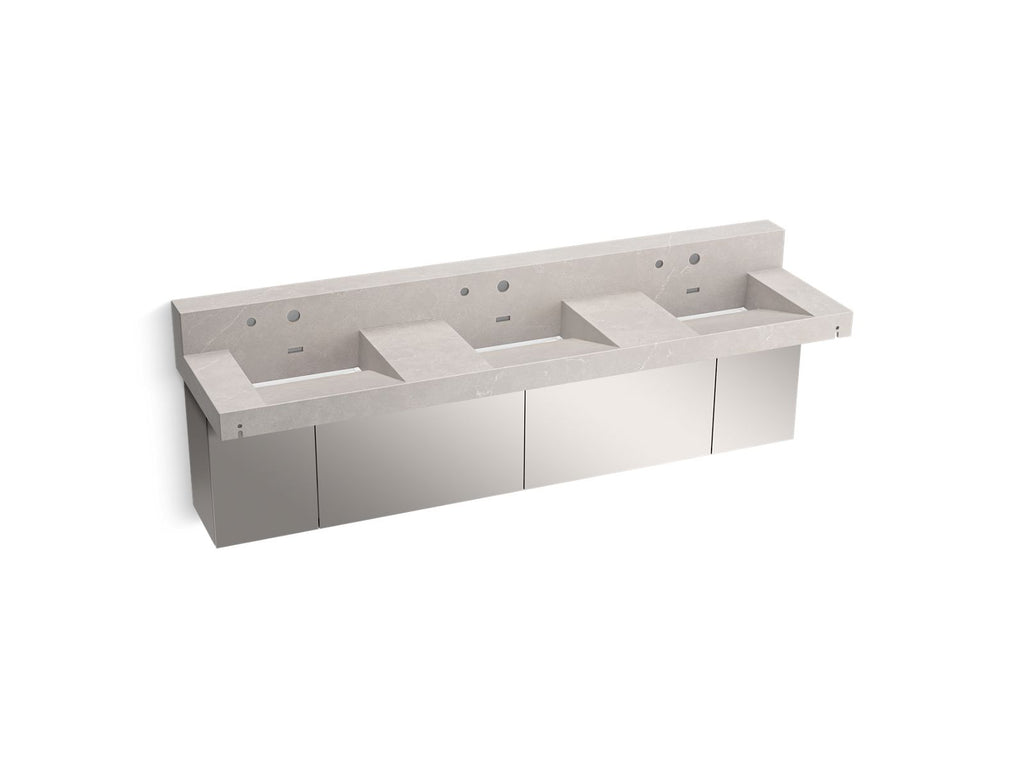 KOHLER K-81026-BSS-KED Constellation 90" Wall-Mount Basin Lavatory System With Backsplash - Desertsilver