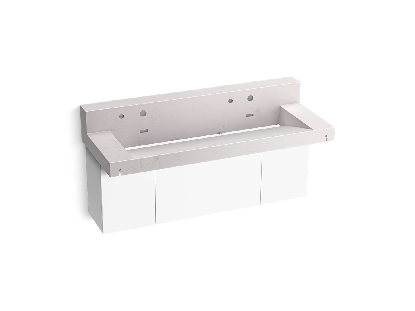 KOHLER K-81027-BPW-KES Constellation 60" Wall-Mount Trough Lavatory System With Backsplash In Et Statuario