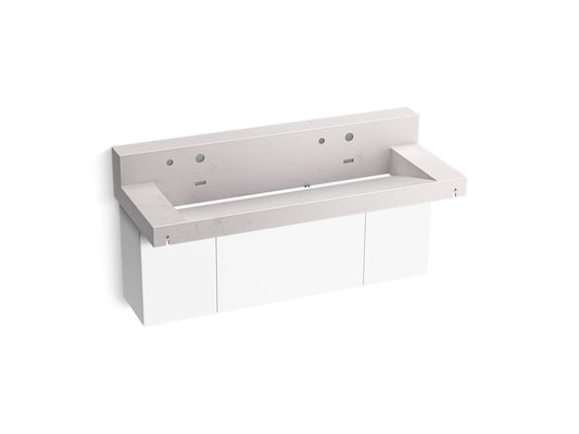 KOHLER K-81027-BPW-KES Constellation 60" Wall-Mount Trough Lavatory System With Backsplash In Et Statuario