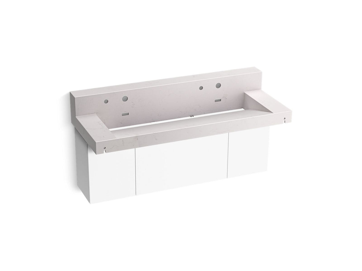 KOHLER K-81027-BPW-KES Constellation 60" Wall-Mount Trough Lavatory System With Backsplash - Et Statuario