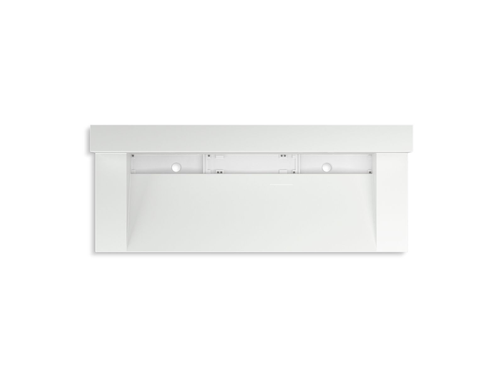 KOHLER K-81027-BSS-KEH Constellation 60" Wall-Mount Trough Lavatory System With Backsplash - Miami White