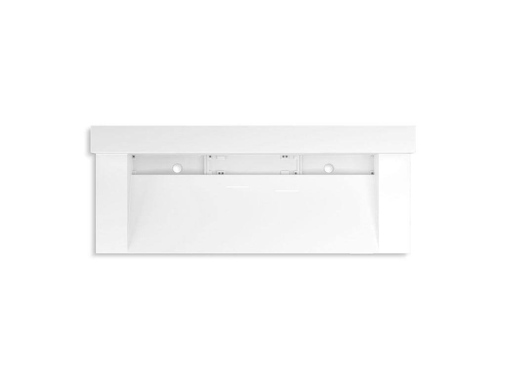 KOHLER K-81027-BSS-KCG Constellation 60" Wall-Mount Trough Lavatory System With Backsplash - Glacier White