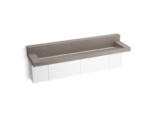 KOHLER K-81028-BPW-KCT Constellation 90" Wall-Mount Trough Lavatory System With Backsplash In Concrete