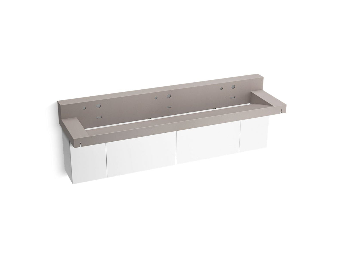 KOHLER K-81028-BPW-KCN Constellation 90" Wall-Mount Trough Lavatory System With Backsplash - Neutral Concrete