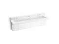 KOHLER K-81028-BPW-KEH Constellation 90" Wall-Mount Trough Lavatory System With Backsplash - Miami White