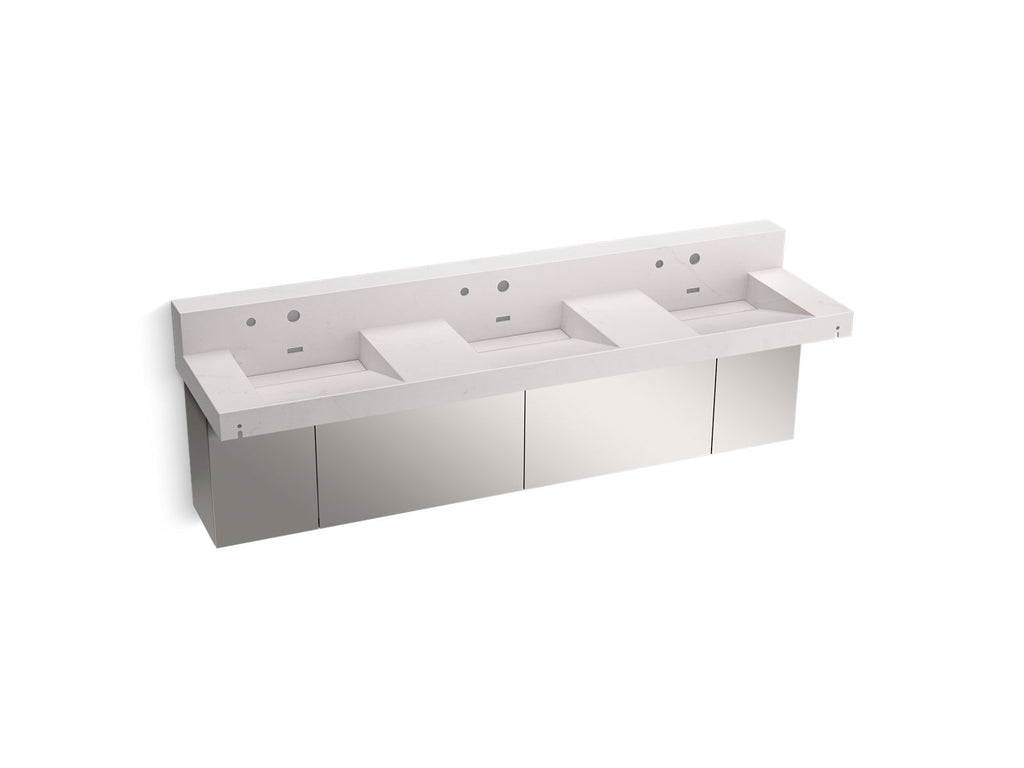 KOHLER K-81026-BSS-KES Constellation 90" Wall-Mount Basin Lavatory System With Backsplash - Et Statuario