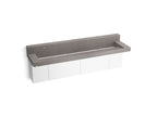 KOHLER K-81028-BPW-KCE Constellation 90" Wall-Mount Trough Lavatory System With Backsplash - Ash Concrete