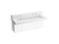 KOHLER K-81027-BPW-KEH Constellation 60" Wall-Mount Trough Lavatory System With Backsplash - Miami White
