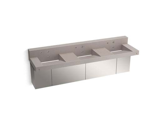 KOHLER K-81026-BSS-KCN Constellation 90" Wall-Mount Basin Lavatory System With Backsplash In Neutral Concrete