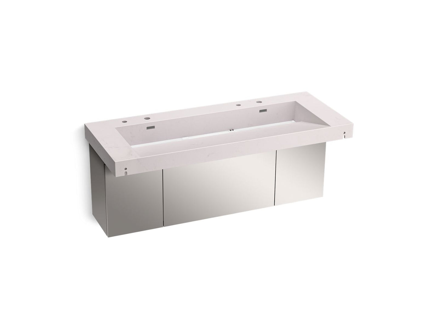 KOHLER K-81032-BSS-KES Constellation 60" Wall-Mount Trough Lavatory System In Et Statuario