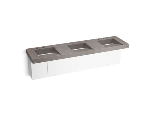 KOHLER K-81031-BPW-KCE Constellation 90" Wall-Mount Basin Lavatory System In Ash Concrete