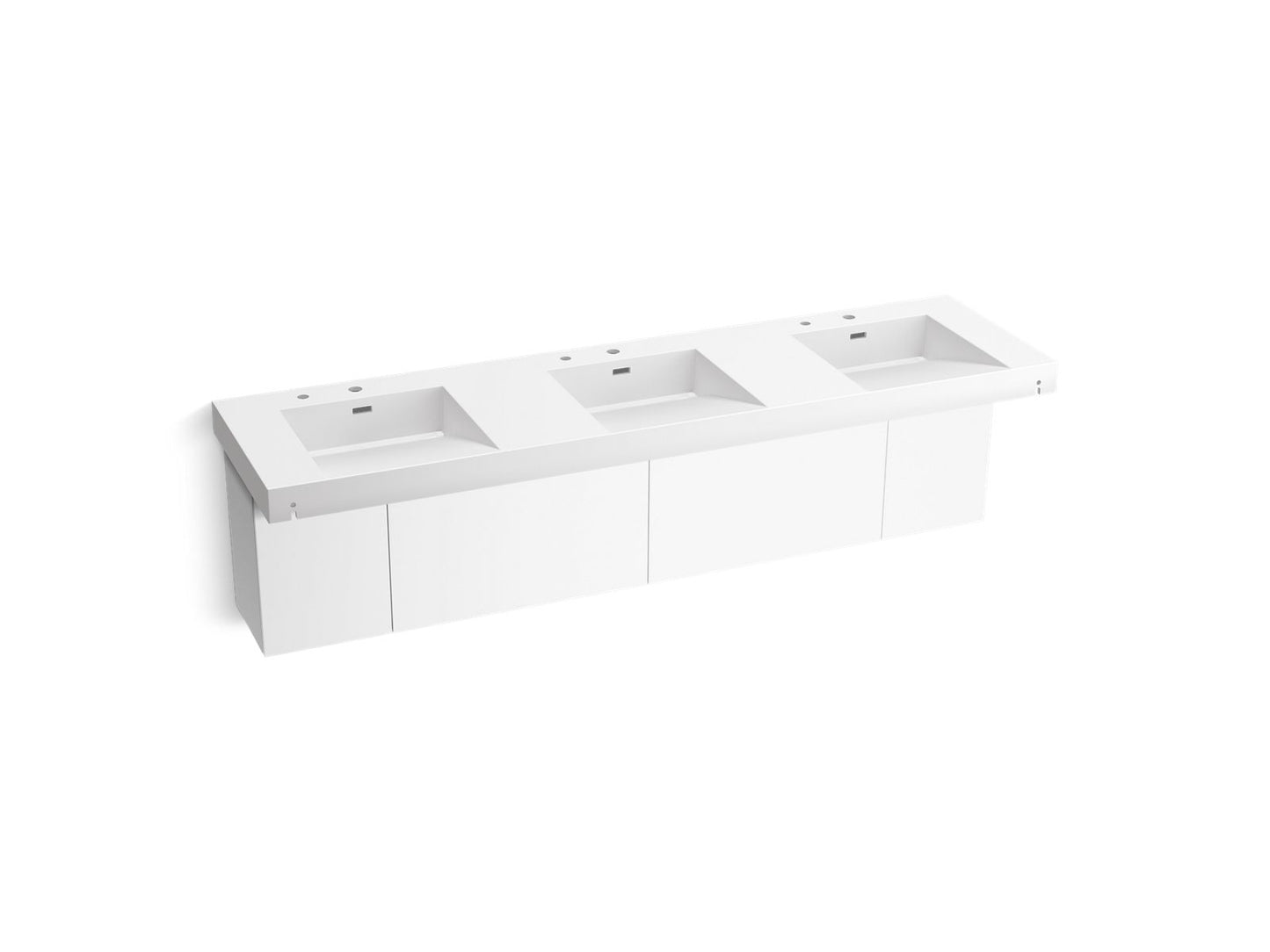 KOHLER K-81031-BPW-KCG Constellation 90" Wall-Mount Basin Lavatory System In Glacier White