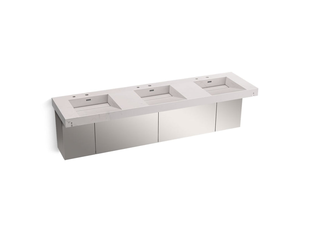 KOHLER K-81031-BSS-KED Constellation 90" Wall-Mount Basin Lavatory System - Desertsilver