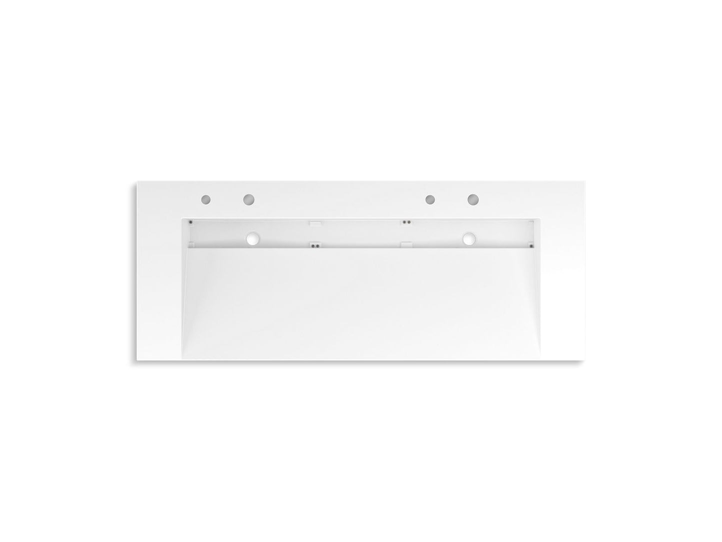 KOHLER K-81032-BSS-KCG Constellation 60" Wall-Mount Trough Lavatory System In Glacier White