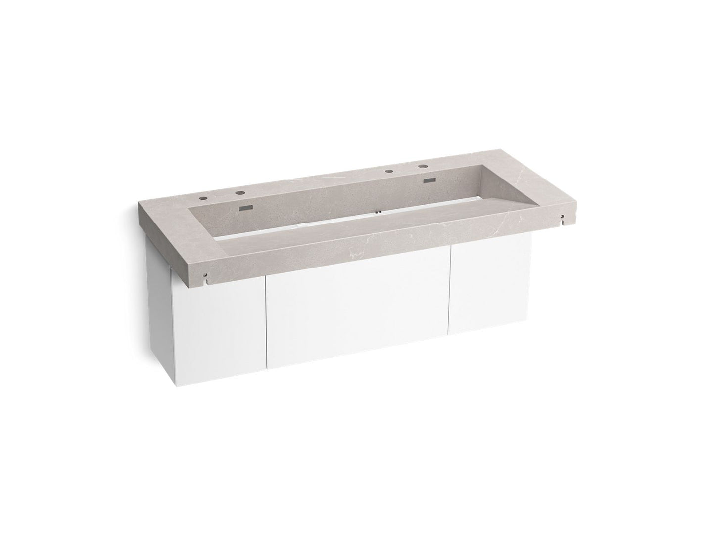 KOHLER K-81032-BPW-KED Constellation 60" Wall-Mount Trough Lavatory System In DesertSilver