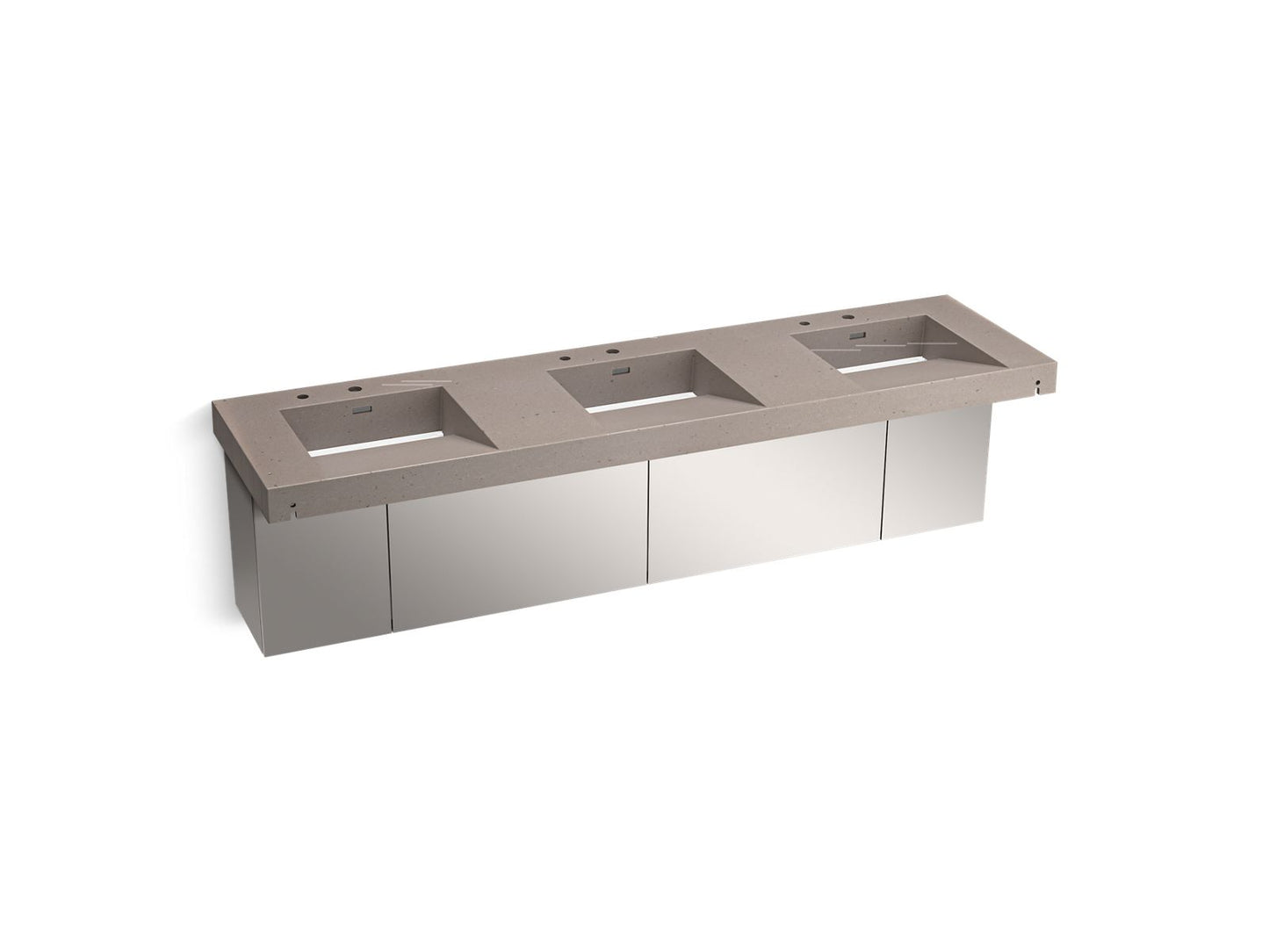 KOHLER K-81031-BSS-KCT Constellation 90" Wall-Mount Basin Lavatory System In Concrete