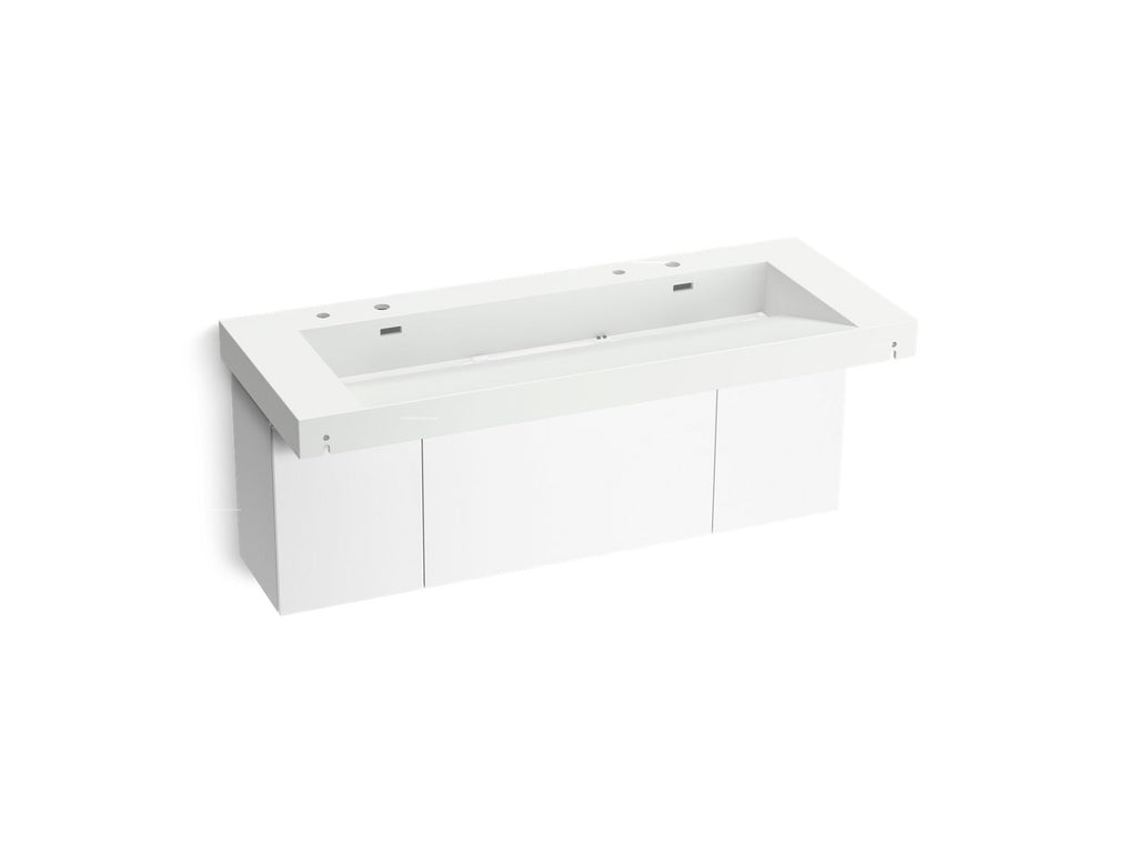 KOHLER K-81032-BPW-KEH Constellation 60" Wall-Mount Trough Lavatory System - Miami White
