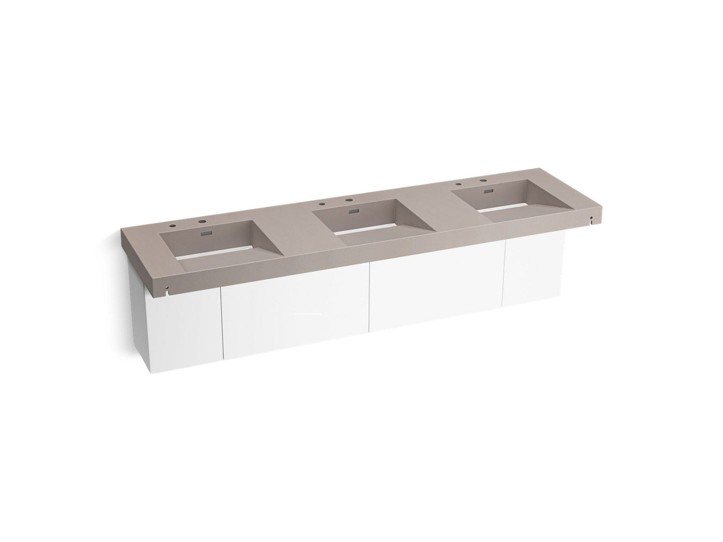 KOHLER K-81031-BPW-KCN Constellation 90" Wall-Mount Basin Lavatory System In Neutral Concrete