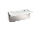 KOHLER K-81032-BSS-KEH Constellation 60" Wall-Mount Trough Lavatory System - Miami White