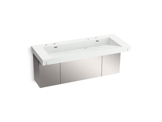 KOHLER K-81032-BSS-KEH Constellation 60" wall-mount trough lavatory system - Miami White