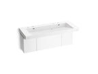 KOHLER K-81032-BPW-KCG Constellation 60" Wall-Mount Trough Lavatory System - Glacier White