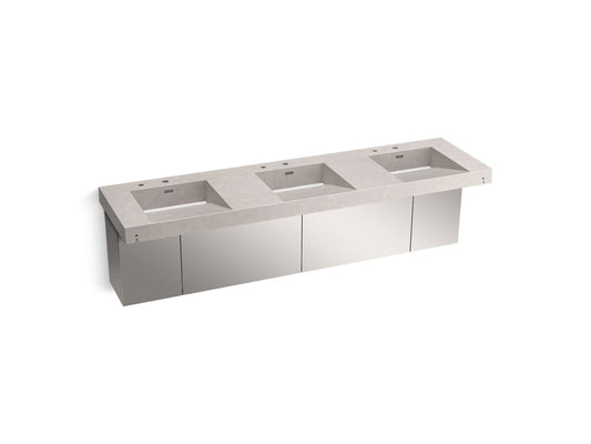 KOHLER K-81031-BSS-KED Constellation 90" Wall-Mount Basin Lavatory System In DesertSilver