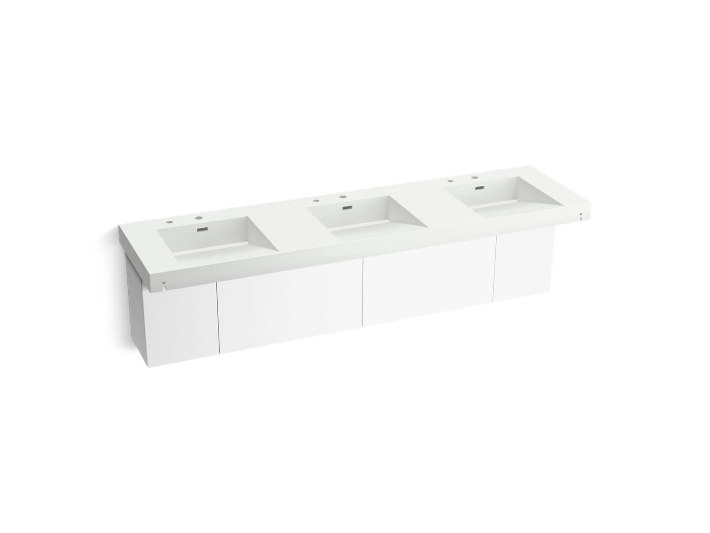 KOHLER K-81031-BPW-KEH Constellation 90" Wall-Mount Basin Lavatory System In Miami White