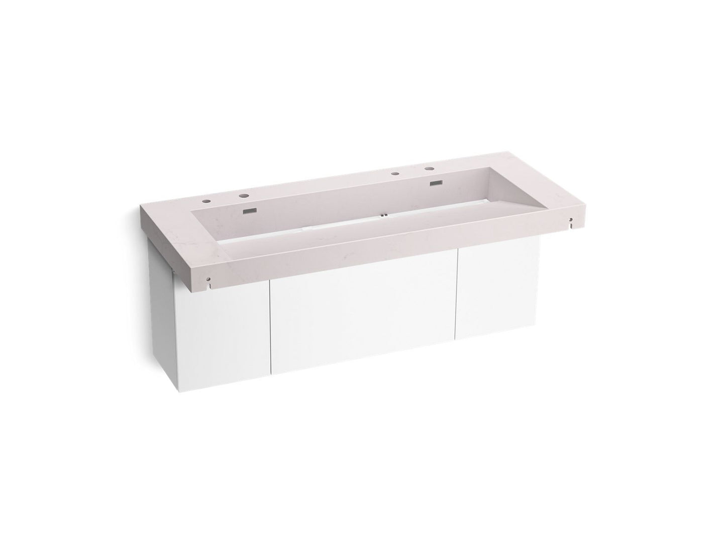 KOHLER K-81032-BPW-KES Constellation 60" Wall-Mount Trough Lavatory System In Et Statuario