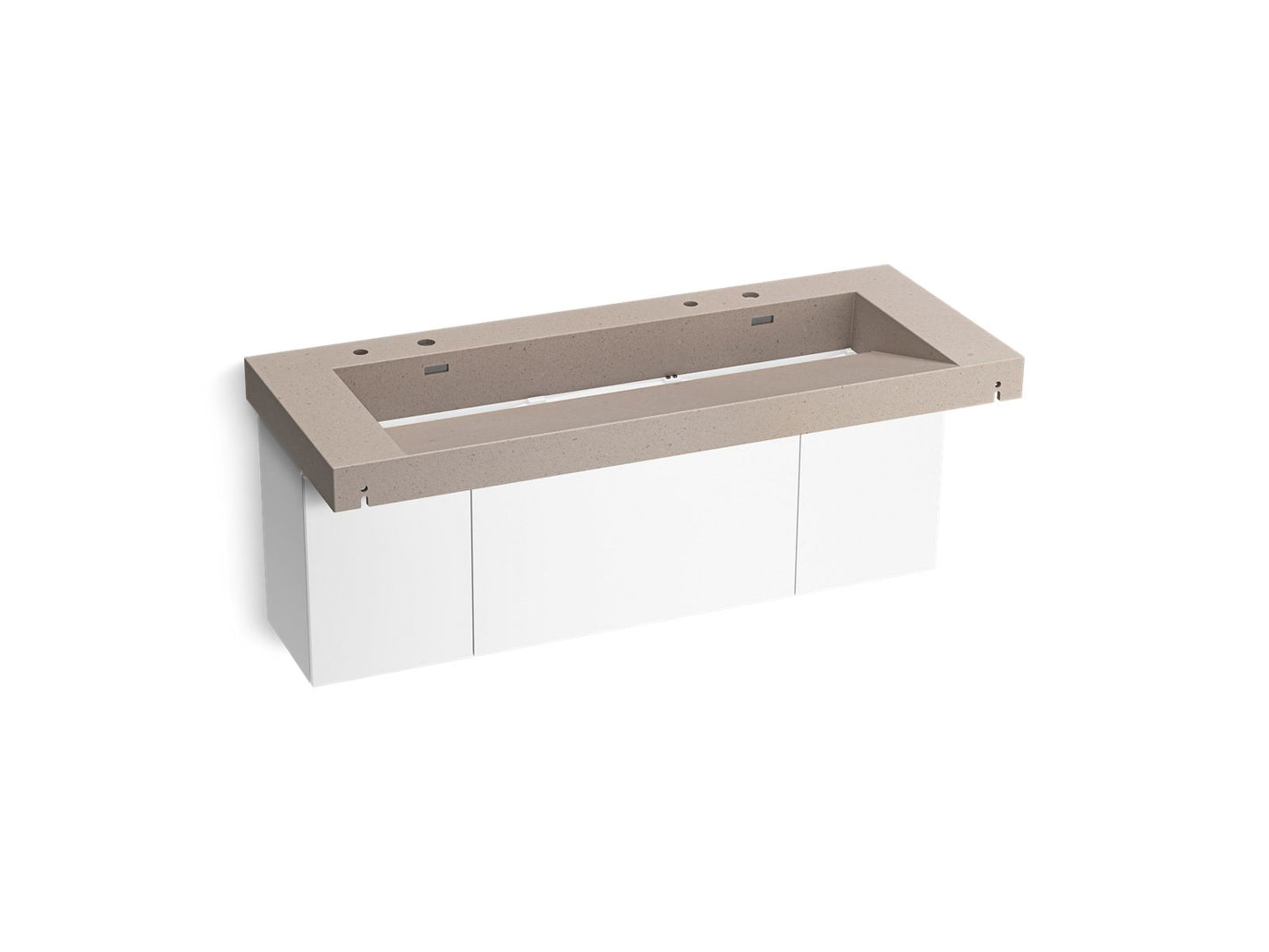 KOHLER K-81032-BPW-KCC Constellation 60" Wall-Mount Trough Lavatory System In Canvas