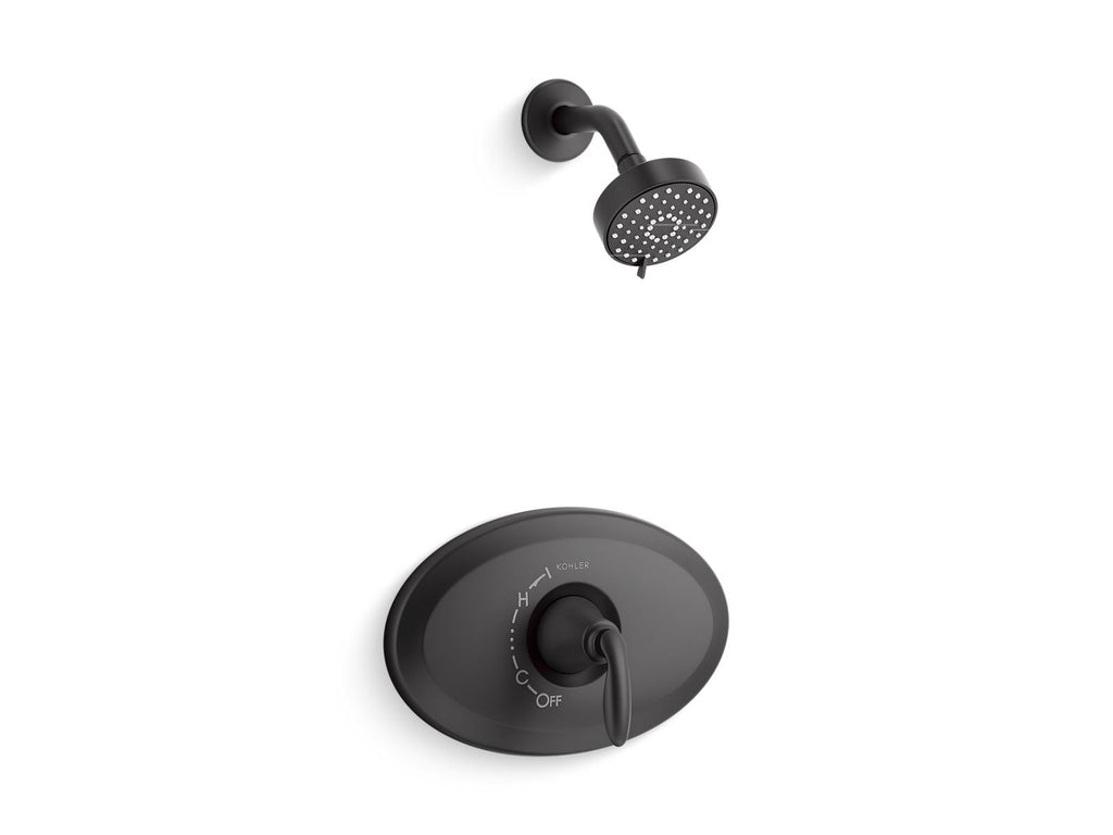 KOHLER K-TS21947-4Y-BL Remodel Rite-Temp Shower Trim Kit, 2.5 Gpm - Matte Black