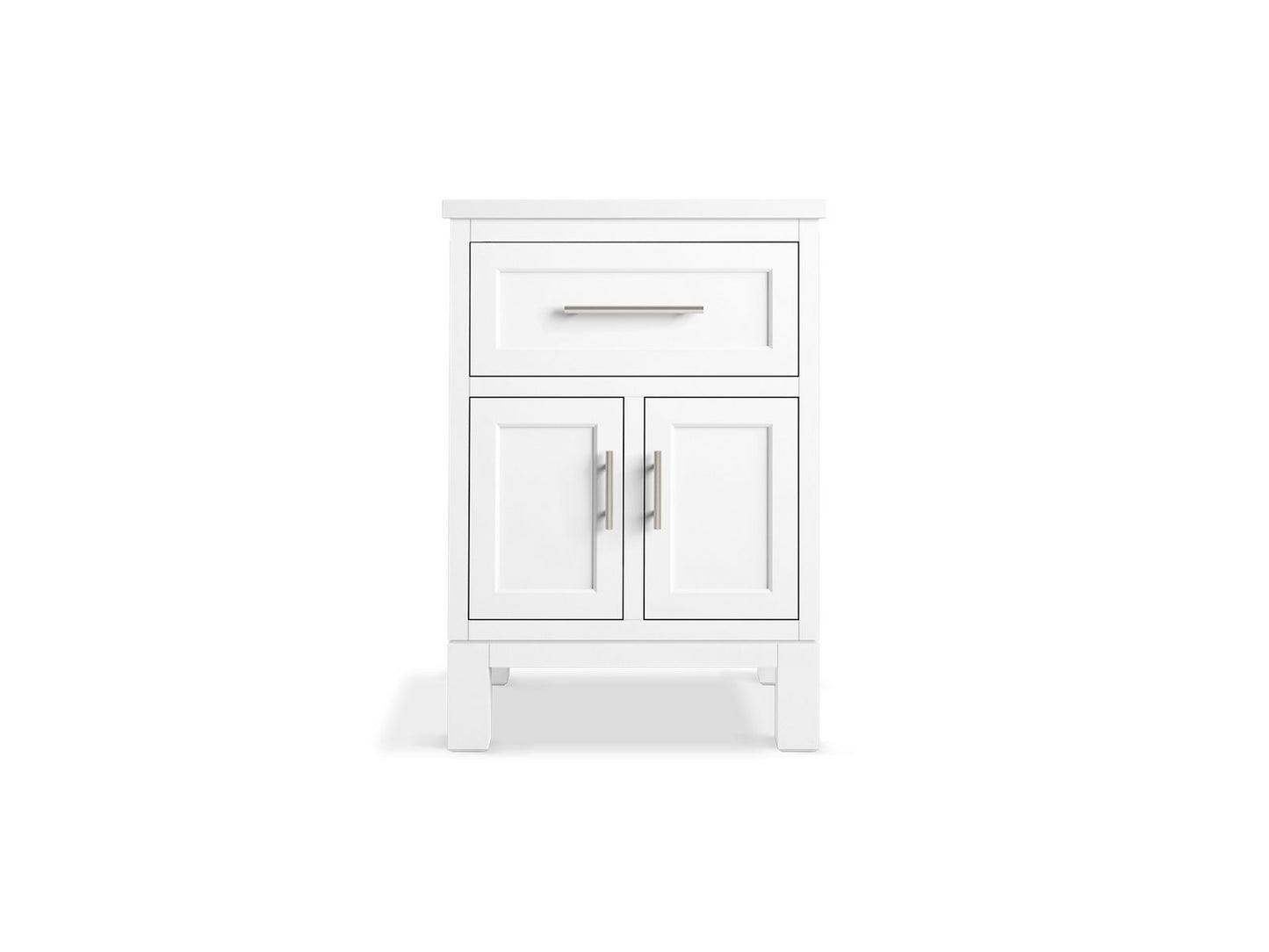 KOHLER K-28379-ASB-0 Quo 24" Bathroom Vanity Cabinet With Sink And Quartz Top In White