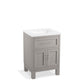 KOHLER K-28379-ASB-1WT Quo 24" Bathroom Vanity Cabinet With Sink And Quartz Top In Mohair Grey