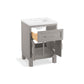 KOHLER K-28379-ASB-1WT Quo 24" Bathroom Vanity Cabinet With Sink And Quartz Top In Mohair Grey