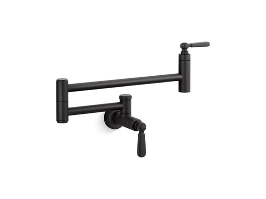 KOHLER K-28359-BL Edalyn By Studio Mcgee Wall-Mount Pot Filler In Matte Black