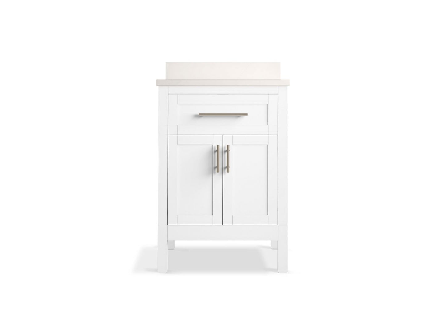 KOHLER K-39603-ASB-0 Hadron 24" Bathroom Vanity Cabinet With Sink And Quartz Top In White