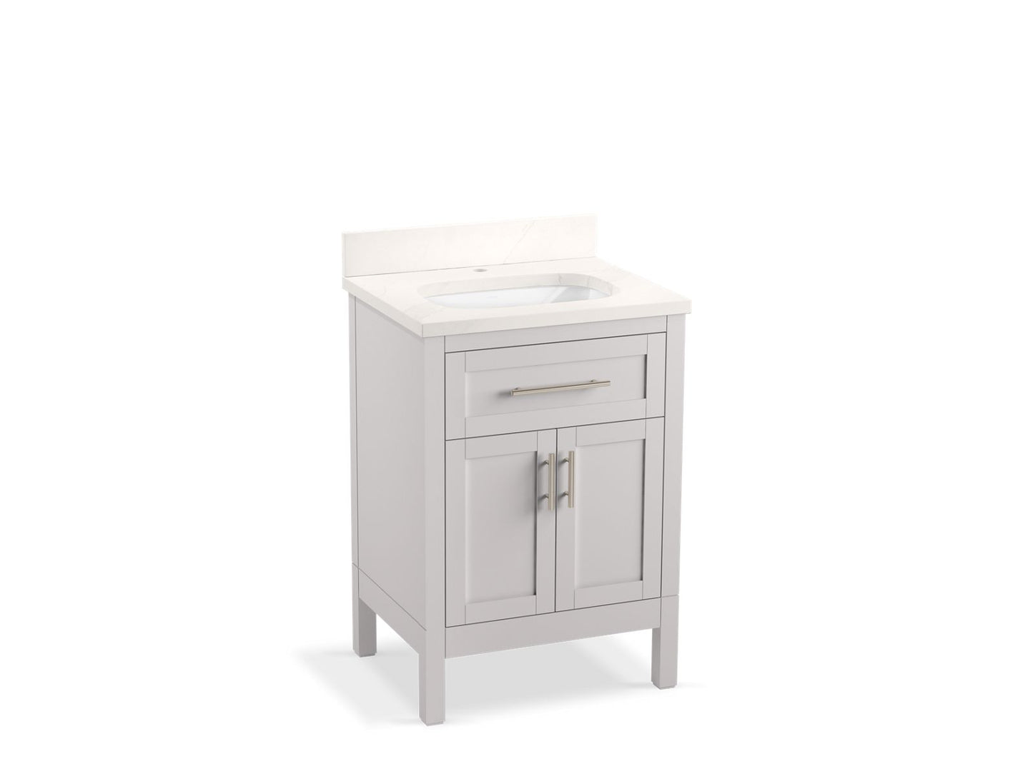 KOHLER K-39603-ASB-AGA Hadron 24" Bathroom Vanity Cabinet With Sink And Quartz Top In Atmos Grey