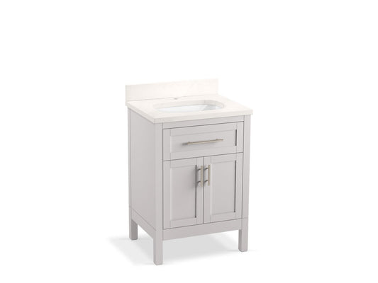 KOHLER K-39603-ASB-AGA Hadron 24" Bathroom Vanity Cabinet With Sink And Quartz Top In Atmos Grey