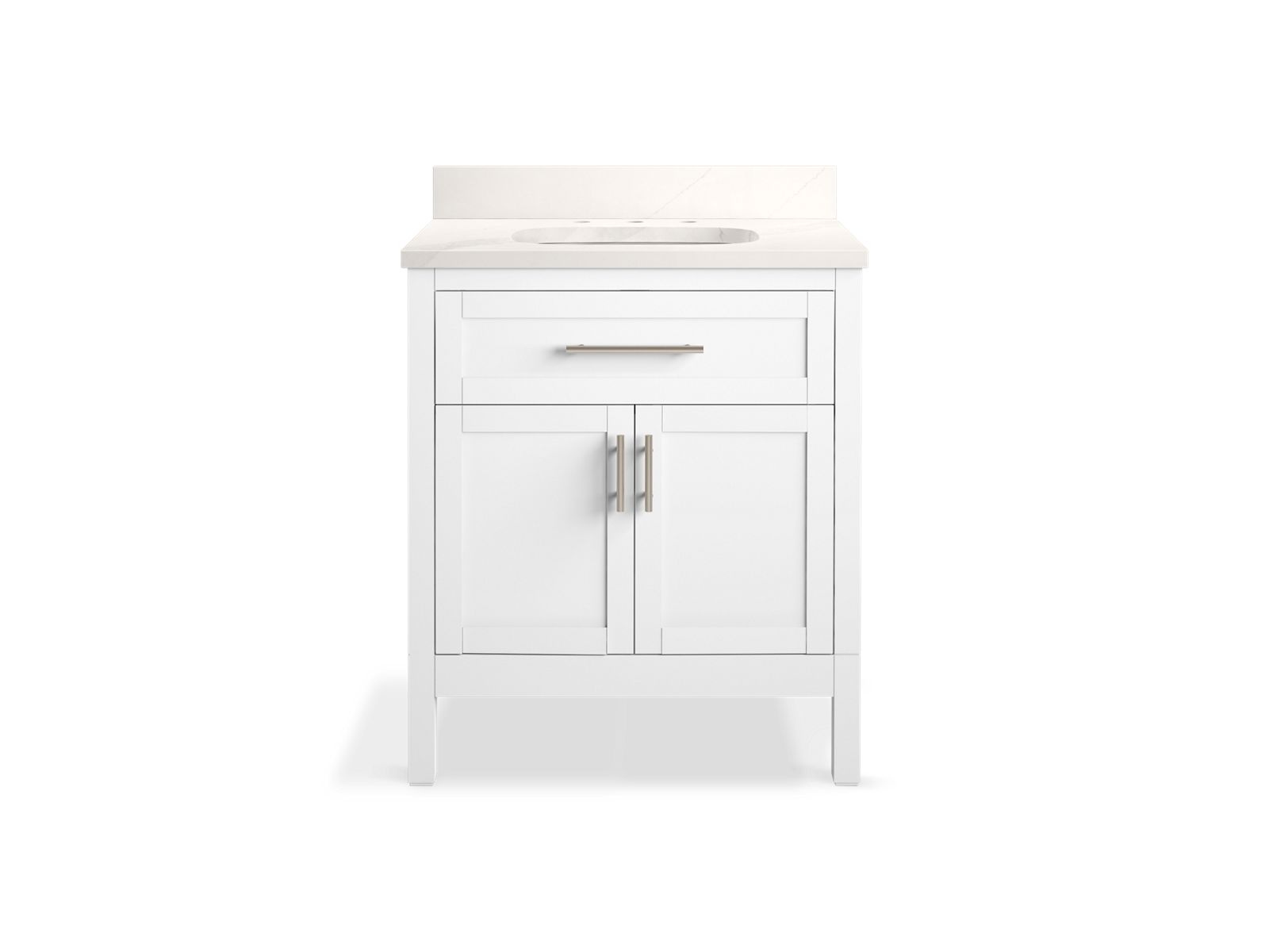 KOHLER K-39604-ASB-AGA Hadron 30" Bathroom Vanity Cabinet With Sink And Quartz Top - Atmos Grey