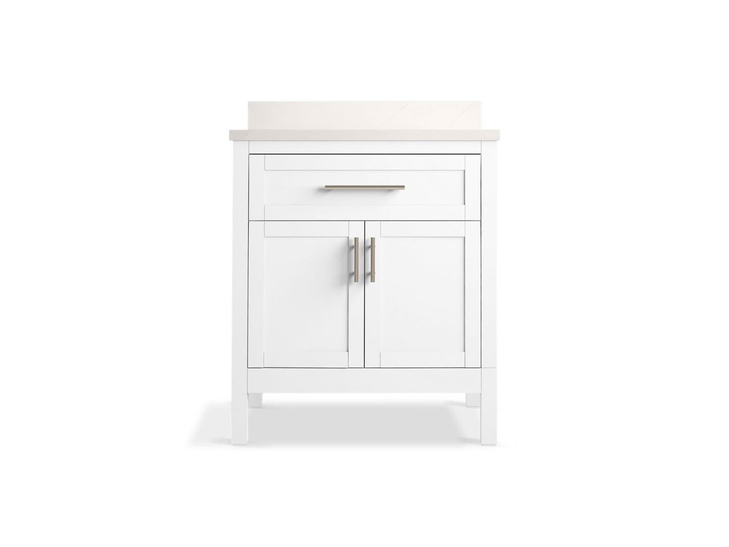 KOHLER K-39604-ASB-0 Hadron 30" Bathroom Vanity Cabinet With Sink And Quartz Top In White