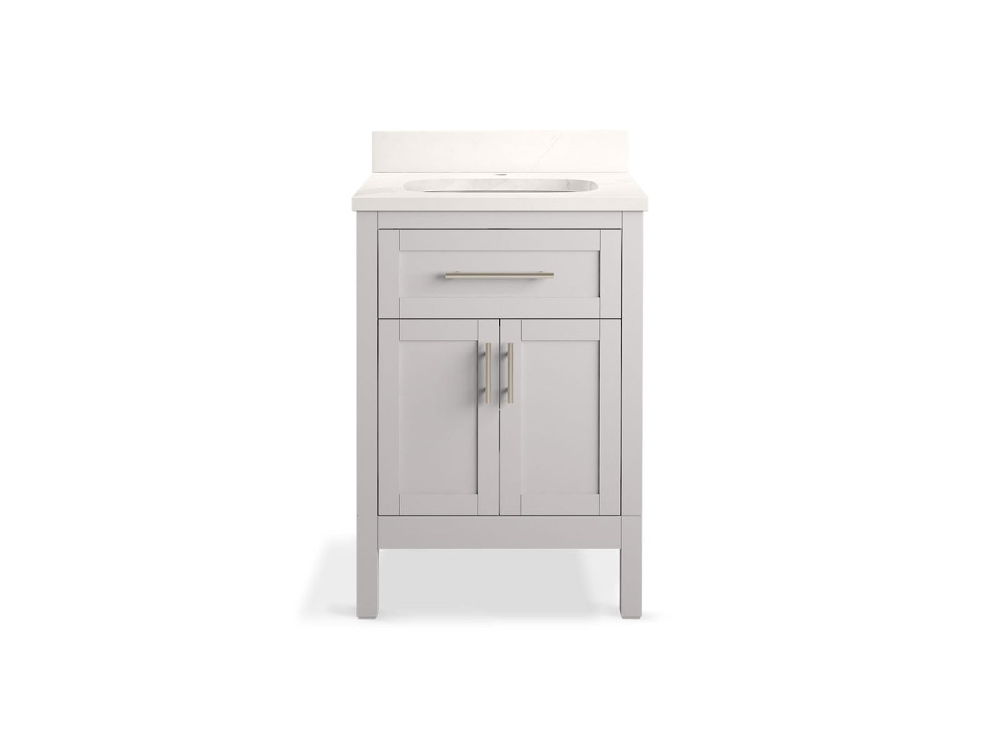 KOHLER K-39603-ASB-AGA Hadron 24" Bathroom Vanity Cabinet With Sink And Quartz Top In Atmos Grey