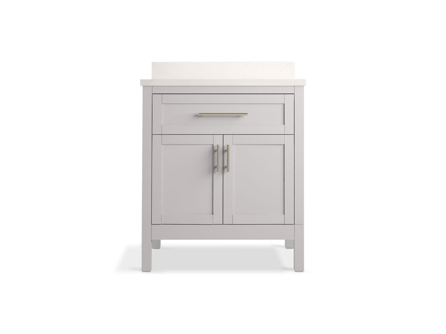 KOHLER K-39604-ASB-AGA Hadron 30" Bathroom Vanity Cabinet With Sink And Quartz Top In Atmos Grey