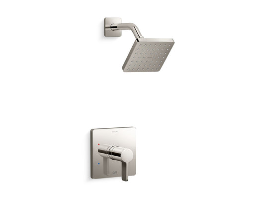 KOHLER K-TS23503-4-SN Parallel Rite-Temp Shower Trim Kit With Lever Handle, 2.5 Gpm In Vibrant Polished Nickel