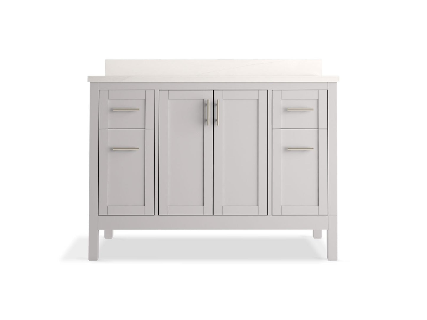 KOHLER K-39606-ASB-AGA Hadron 48" Bathroom Vanity Cabinet With Sink And Quartz Top In Atmos Grey