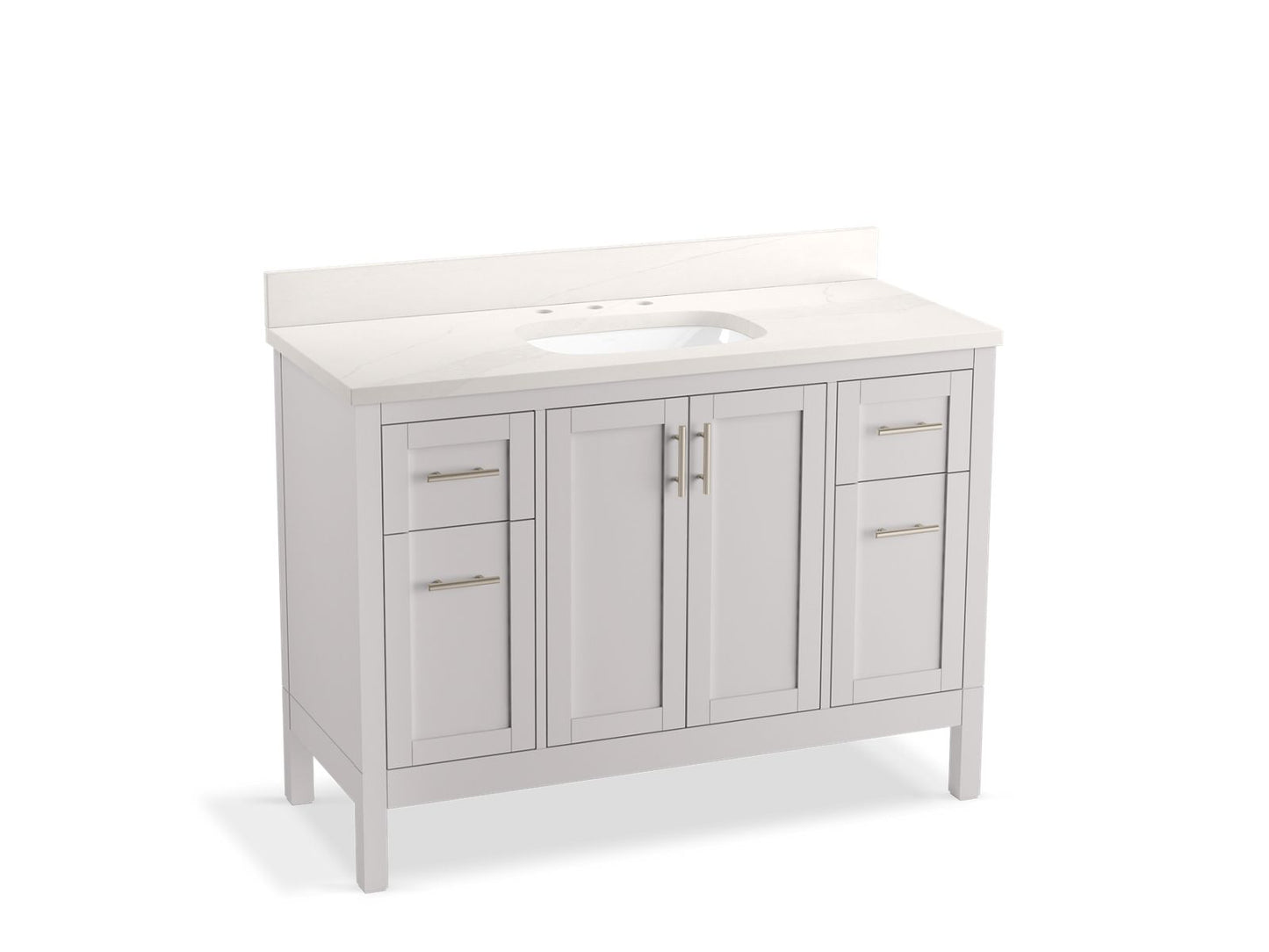 KOHLER K-39606-ASB-AGA Hadron 48" Bathroom Vanity Cabinet With Sink And Quartz Top In Atmos Grey