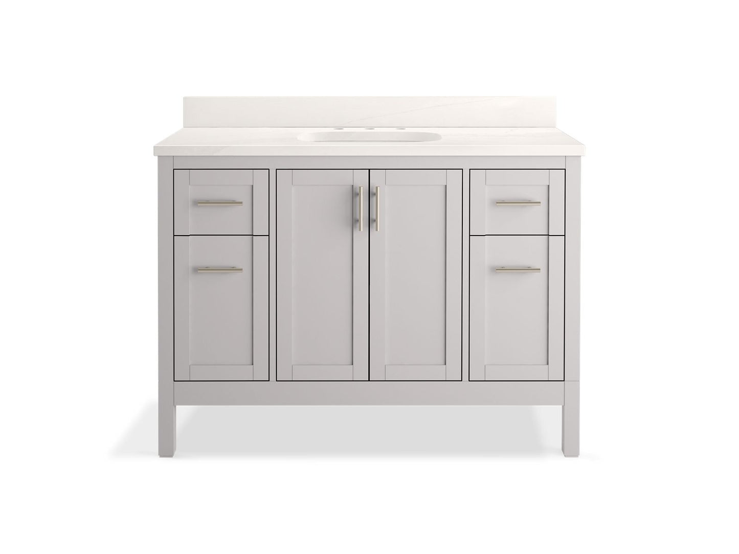 KOHLER K-39606-ASB-AGA Hadron 48" Bathroom Vanity Cabinet With Sink And Quartz Top In Atmos Grey