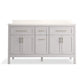 KOHLER K-39607-ASB-AGA Hadron 60" Bathroom Vanity Cabinet With Sinks And Quartz Top In Atmos Grey